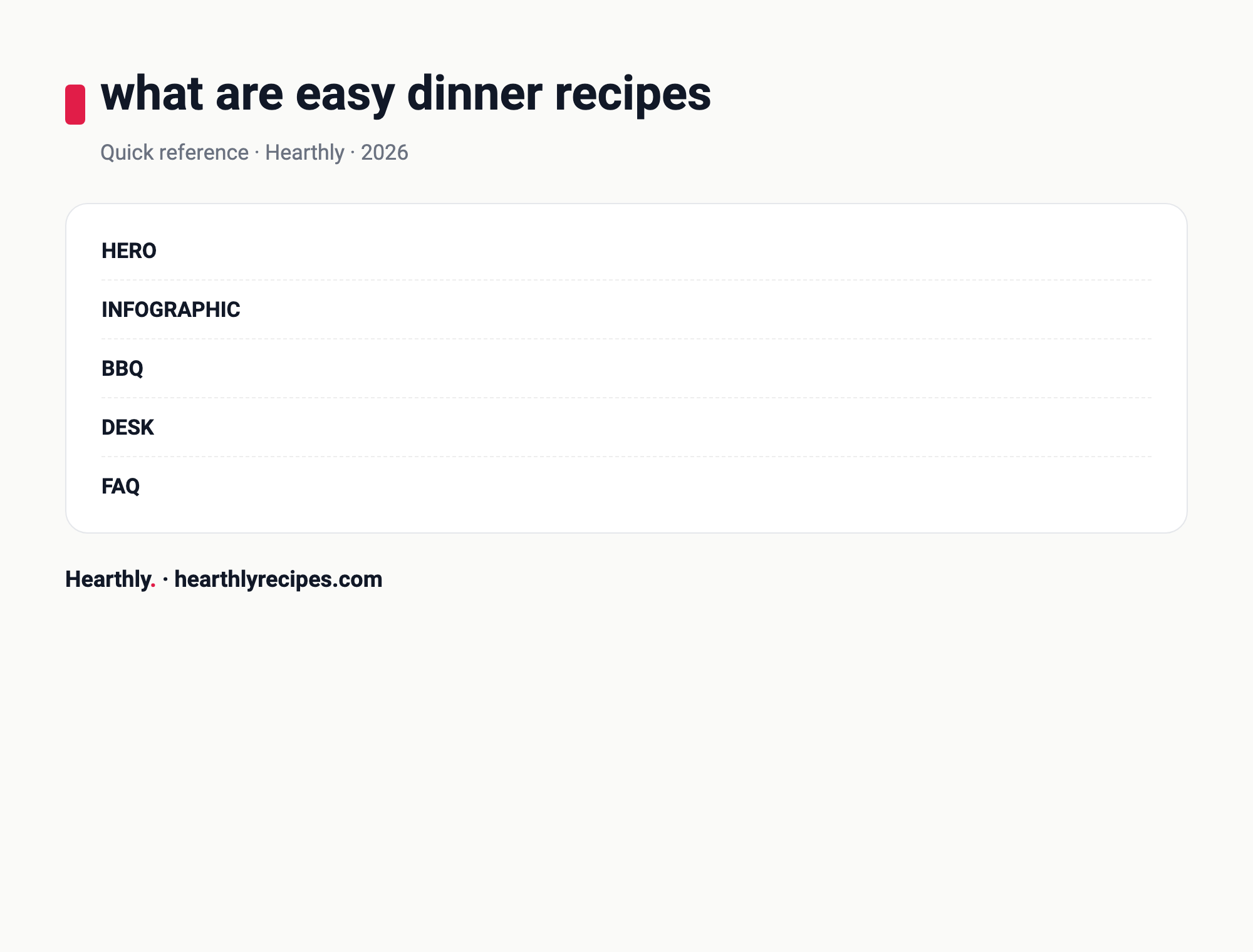 what are easy dinner recipes quick reference